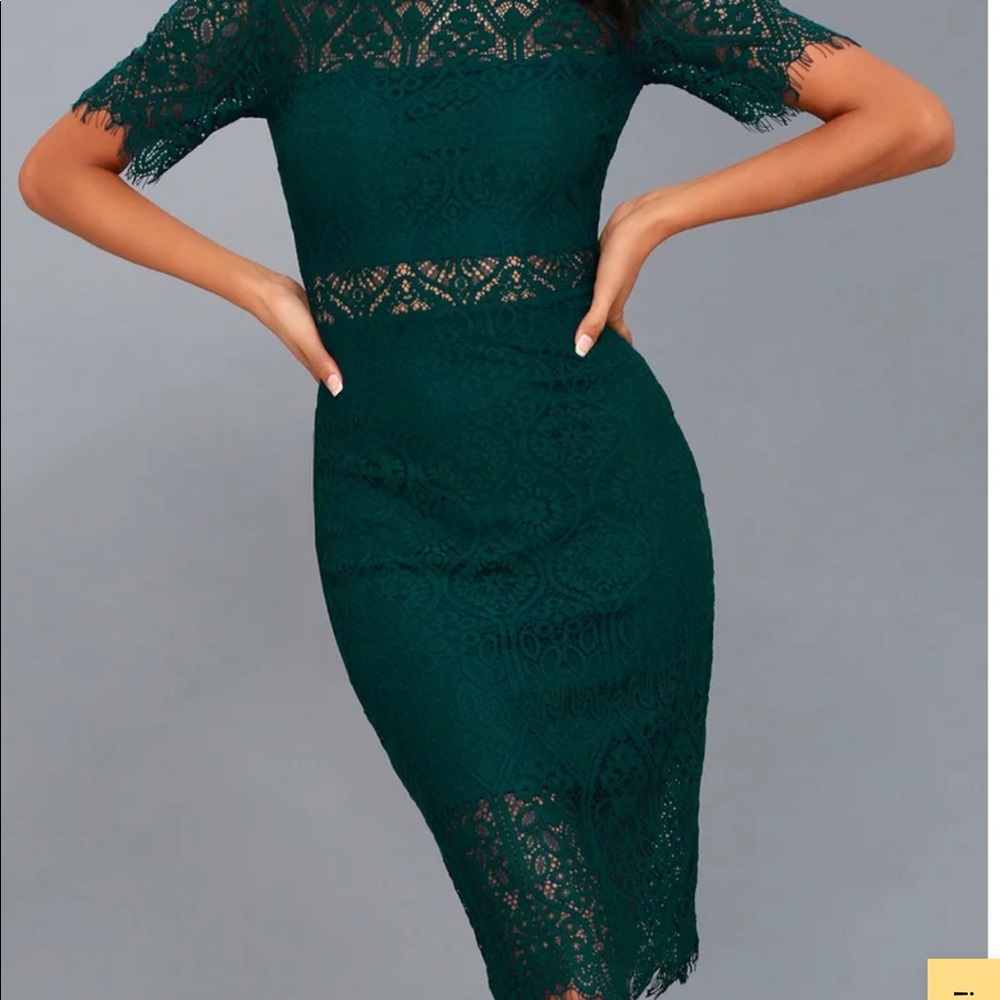 Emerald Green Lace Dress